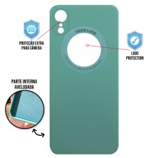 Capa para iPhone XR - Case Silicone Safe Glass Verde Aço